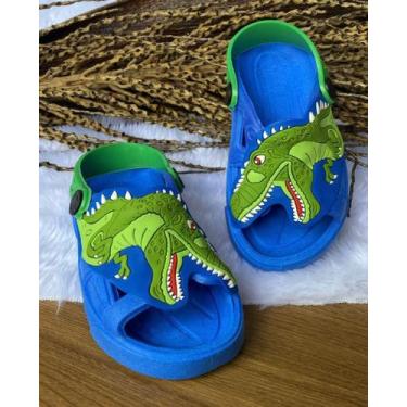 Imagem de Sandália Papete Infantil Dinossauro T-Rex Masculino - via verezze, T, 