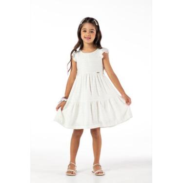 Imagem de Vestido Infantil Menina Casual Festa Charmoso Fofo - VRASALON, 16, Cru