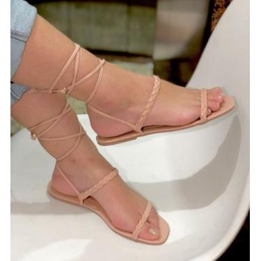 Imagem de Sandália Rasteira Rasteirinha Moda Feminina Amaração - Art Boots, Nude