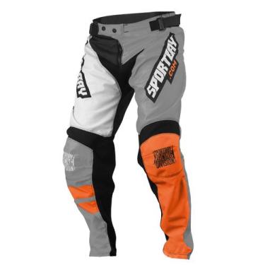 Imagem de Calça Motocross Etceter Sportbay Oficial 2022 Off Road Trilha, Cinza, 