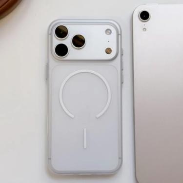 Imagem de Capa de luxo transparente com carregador para iPhone Air 16 15 14 13 12 Pro Max Plus (para iPhone 14/Transparente)