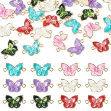 Imagem de FASHEWELRY Amuletos de borboleta flor mariposa esmalte liga inseto plantas florais pingentes estéticos kandi para pulseiras faça você mesmo chaveiro brinco joias fabricação suprimentos, Esmalte, Sem