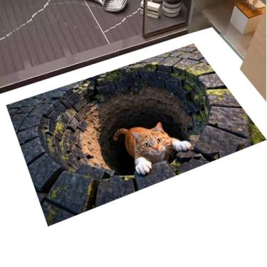 Imagem de Tapete de entrada | Tapete abstrato realista fácil de limpar - Tapete de entrada com orifício 3D, para inauguração de casa, sala de estudo, casa de hóspedes, sofá, dormitório, apartamento