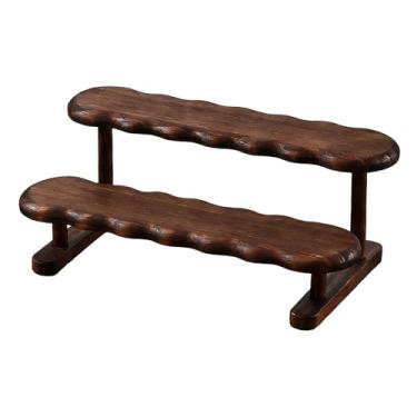 Imagem de Ｂｅｓｇａ Suporte para Exibição de Figuras, Organizador de Perfumes, Expositor Multiuso de Madeira, Prateleira para Sobremesas, Ideal para Colecionáveis, Lojas, 2 Níveis