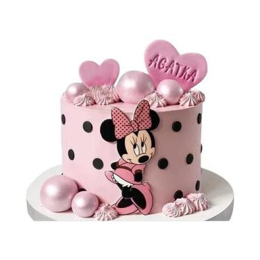 Imagem de Topo De Bolo De Aniversário Da Minnie Mouse Decorações De Festa Disney