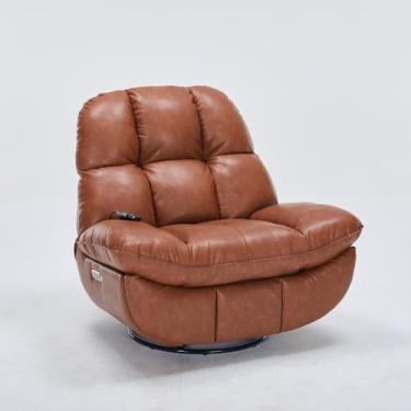 Imagem de Poltrona do Papai Cinema Elétrica Boston com Massagem Aquecimento Balanço Entrada USB/USB-C PU Caramelo G94 - Gran Belo