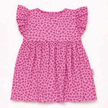 Imagem de Vestido de Calor Estampado para Bebês até 12 meses Tamanho:6-9mCor:ros