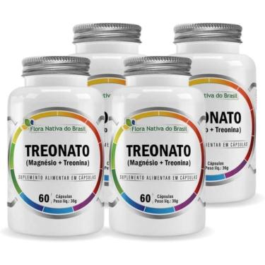 Imagem de Kit Com 4 - Magnésio Treonato 60 Capsulas de 600mg Flora Nativa do Brasil-Unissex