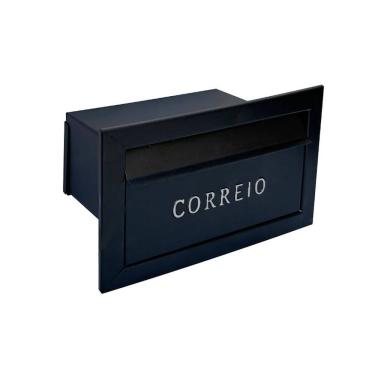Imagem de Caixa de Correio Cartas Para Muro Detras Preta 15x23x30cm
