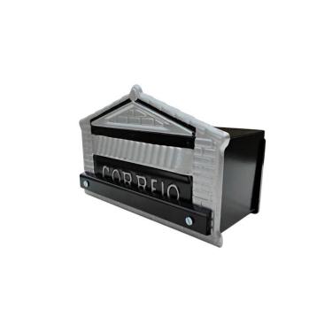 Imagem de Caixa de Correio Cartas Para Grade Detrás Preta 12x23x11cm