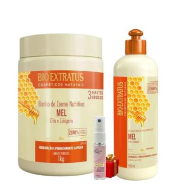 Imagem de Kit Mel finalização capilar 1 Banho de creme 1kg 1 Finalizador 500ml +