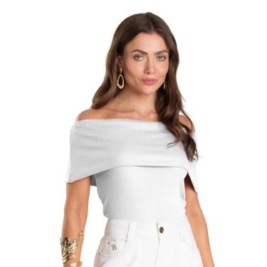 Imagem de Blusa Feminina Ombro a Ombro Dianna Branco, M, Branco