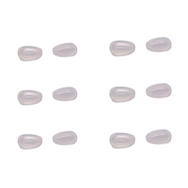 Imagem de Almofadas de nariz tipo push on de borracha transparente para óculos de sol, armações para óculos de sol, óculos de sol, roupa de leitura HNP002 (transparente - 6 pares)