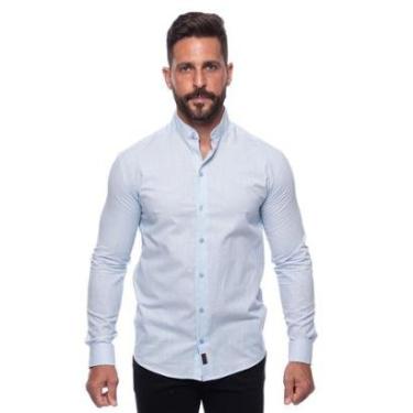Imagem de Camisa Masculina Linho Manga Longa Gola Padre Lisa Casual-Masculino