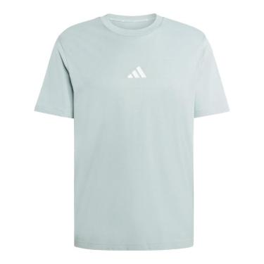 Imagem de Camiseta Adidas Essentials Small Logo Verde Claro e Branco Masculino-Masculino