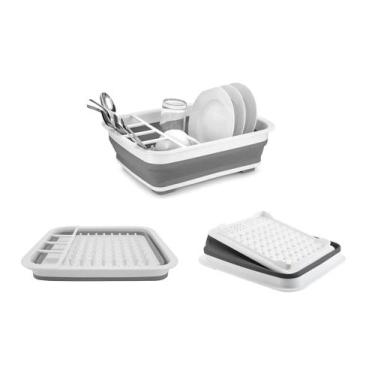 Imagem de Escorredor De Louça Portátil Dobrável Silicone Organizador - Kehome