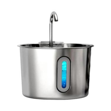 Imagem de Fonte De Água Para Gatos E Cães De Aço Inoxidável Ultra Silenciosa De 