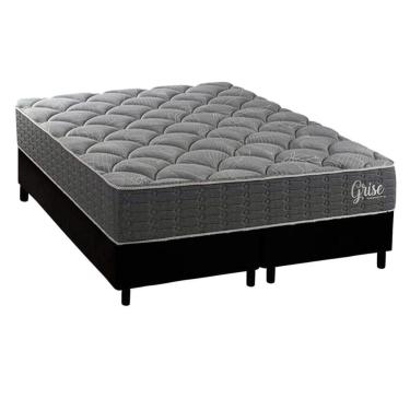 Imagem de Cama Box NOVO + Colchão Ortopédico Kappesberg D40 Anatômico Grise + Base CRC Corano Black