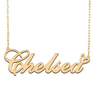 Imagem de A168A Colar de nome personalizado personalizado personalizado colar de nome banhado para mãe filha amizade feminino dia dos namorados aniversário de Natal ano novo, Metal, Sem pedras preciosas