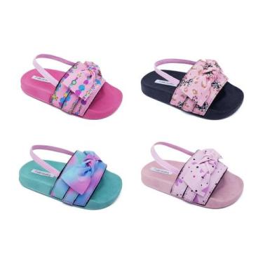 Imagem de Kit 4 Prs Chinelo Sandália Infantil Bebê Slide Elástico K41 - FABRICAT