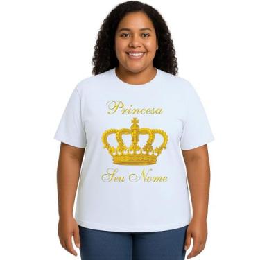 Imagem de Camiseta Coroa Dourada Princesa Estampa Personalizada - Use P4, Branco