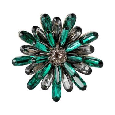 Imagem de Broches De Luxo Femininos Com Strass Em Formato De Flor, Alfinetes De 