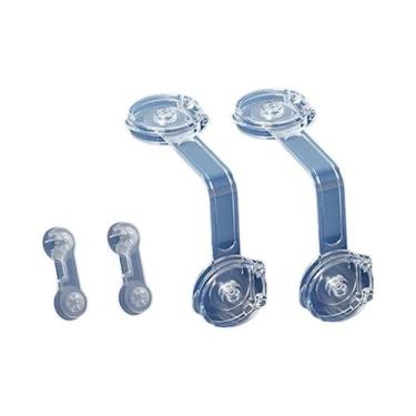 Imagem de Trava De Segurança Infantil Para Gavetas, Armários E Geladeiras, Prote