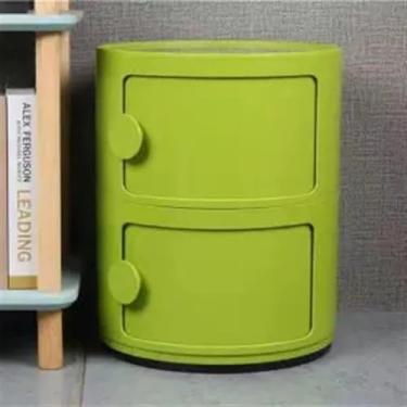 Imagem de Armário de banheiro pequeno – mesa de cabeceira redonda moderna com gavetas deslizantes, mesa de canto versátil para sala de estar, quarto e banheiro