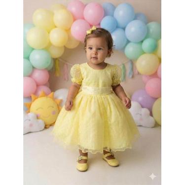 Imagem de Vestido Marie Amarelo com Bolinhas para Crianças, G