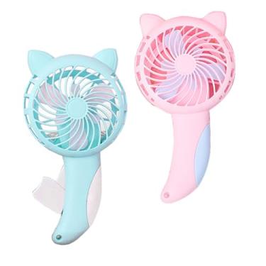 Imagem de Ventilador de pressão de mão de gato design de gato ventiladores de mesa pequenos ventiladores pessoais mini ventilador de mão portátil de desenho animado para crianças, meninas, mulheres, homens