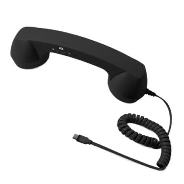 Imagem de Aparelho para celular, suprimentos domésticos clássicos retrô tipo C com microfone | Receptor de telefone antigo, para escritórios, viagens, chamadas para casa, cozinha, cabeceira, banheiro, cama