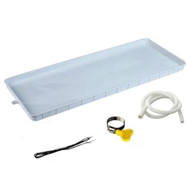 Imagem de Bandeja de drenagem condensada para ar condicionado interno/externo - Bandeja de gotejamento de plástico durável para unidades de janela - Kit de coleta e drenagem de água eficiente - Coletor de água