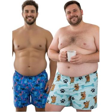 Imagem de Kit 2x Samba Canção Roupa De Dormir Pijama Masculino Plus Size Estampa