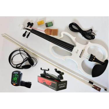 Imagem de Kit Violino Elétrico Barth 4/4 - Wt + Estojo + Arco + Breu + Espaleira