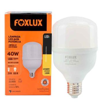 Imagem de Lâmpada LED Alta Potência Foxlux 40W 3000K Branca Quente 3200lm E27 Bi