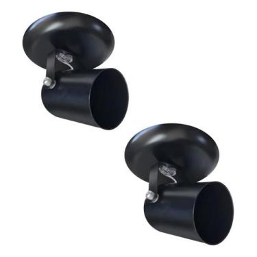 Imagem de 2 Lustres Spot Preto Alumínio Para 01 Lâmpada Amandini Preto - Lustres