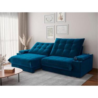 Imagem de Sofá Thor 2,90cm com Super Pillow e Molas Ensacadas Veludocristal- NET