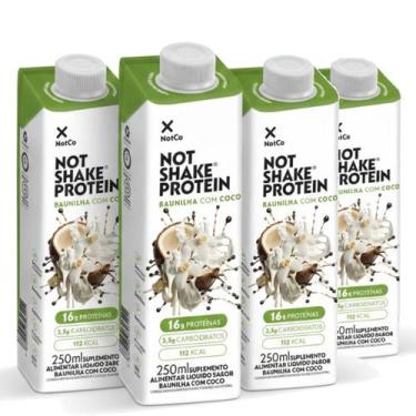 Imagem de Kit 4 Suplemento NOT SHAKE Protein Baunilha c/ Coco 250ml - NotCo
