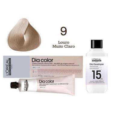 Imagem de Tonalizante Dia Color 9 Louro Muito Claro + Emulsão Reveladora 15v  L'