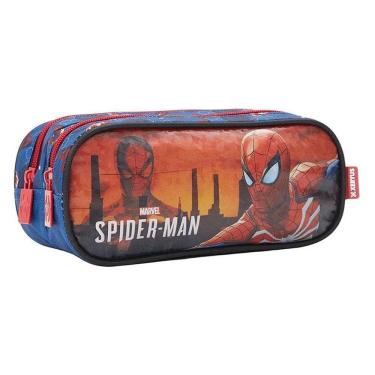 Imagem de Estojo Escolar Infantil Duplo Spider Man 13355 Azul - Xeryus