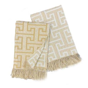 Imagem de Kit 2 Mantas Xale para Sofá Poltrona Cama em Jacquard 1,40x1,60m Decor