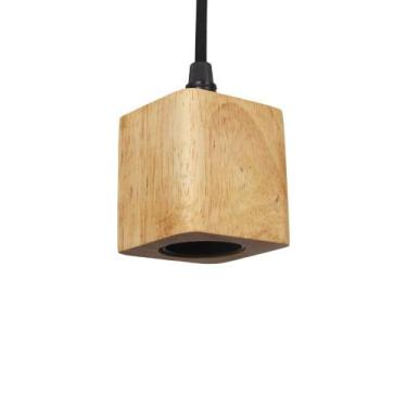 Imagem de Pendente Soquete Madeira Quadrado 1E27 DS2349 Delis