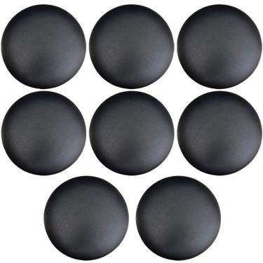 Imagem de Kit 08 Assentos Redondo Banqueta Cadeira Estofados Poltronas H02 Corino Preto 39 cm - Lyam Decor