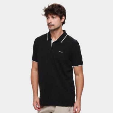 Imagem de Camisa Polo Calvin Klein Casual Masculina, Preto, G