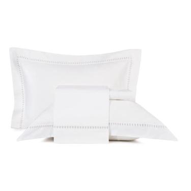 Imagem de Jogo De Cama Casal Altenburg Bordados Em Cetim 300 Fios Cerclê Cinza