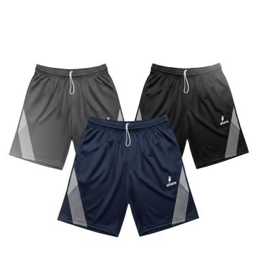 Imagem de Kit Bermuda Masculina Helanca Esportiva Secagem Rápida-Masculino