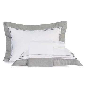 Imagem de Jogo De Cama Casal 4 Peças Altenburg Cetim 300 Fios Essential Cinza