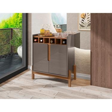 Imagem de Bar Adega Lizz Cinza Perola/Cedro - Casa D Móveis