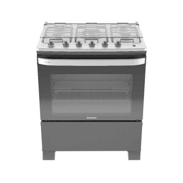 Imagem de Fogao Itatiaia Itachef 5 Bocas Mesa De Inox Preto Tripla Chama Bivolt (3700000500)