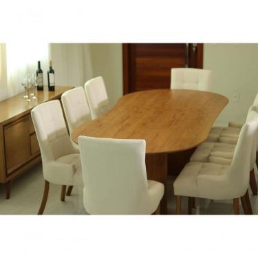 Imagem de Sala De Jantar 2,40m 8 Cadeiras Braço Royale Requinte Salas